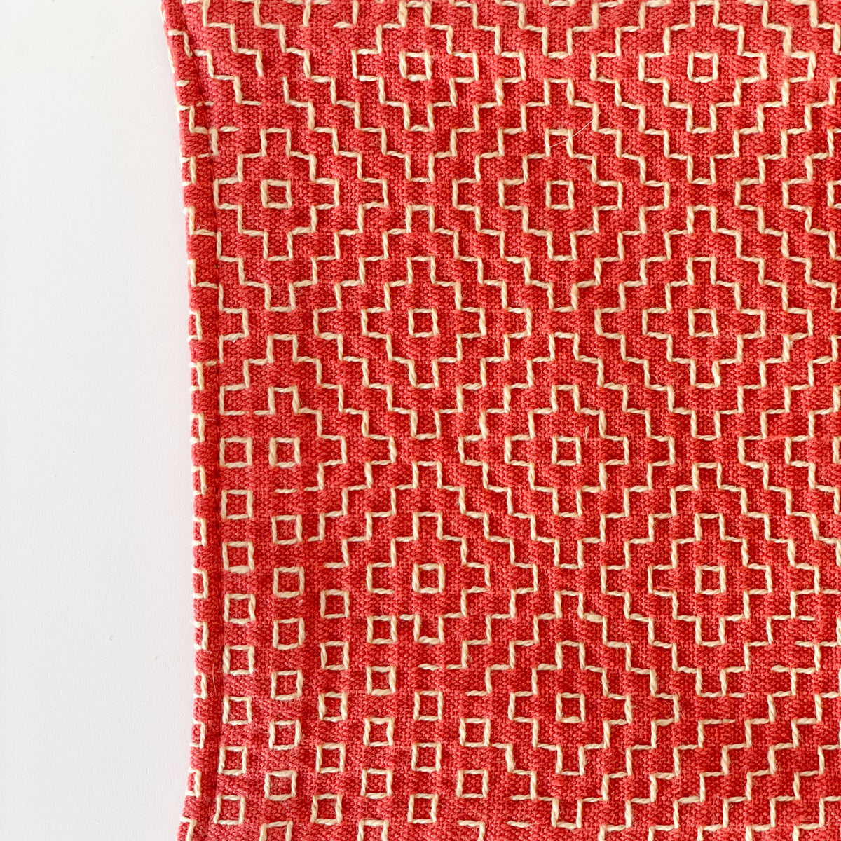 Sashiko Coaster -Cinnabar