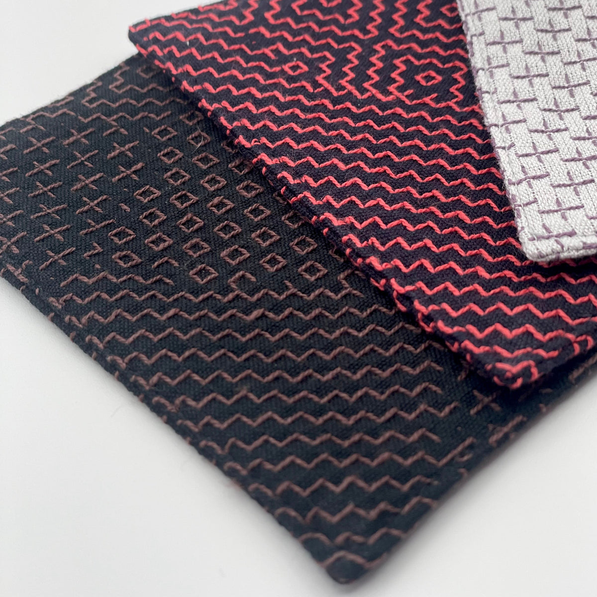 New color - Sashiko Coaster by Mr. Kenichi Ohazama (Brown)