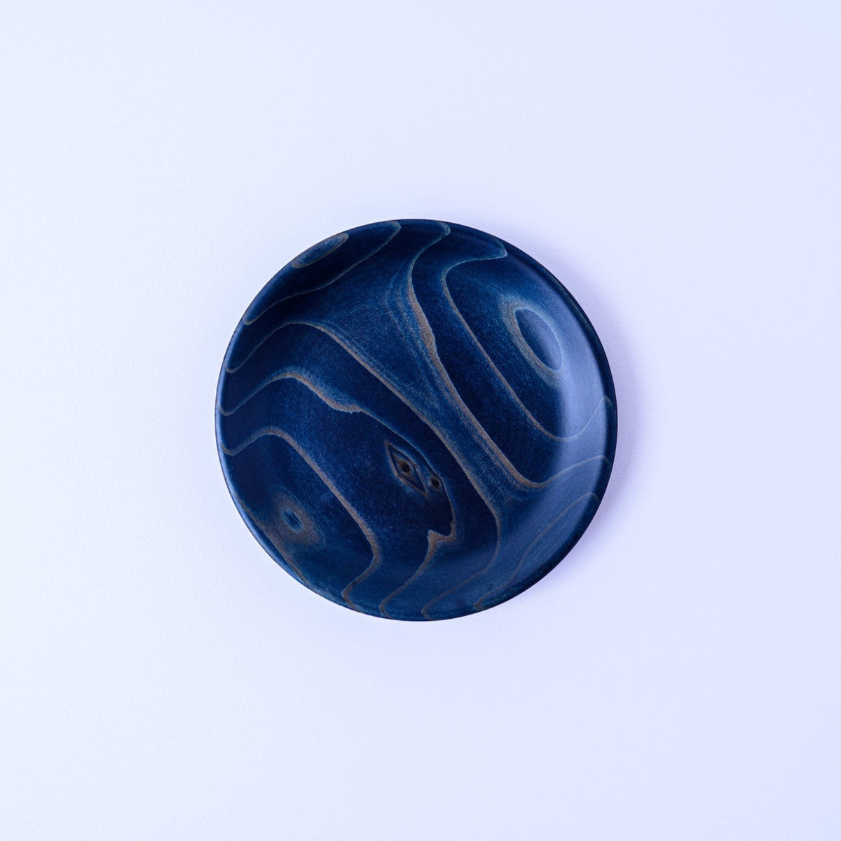 Indigo dye "Sugi" small wood plate (11cm) / Set of 4