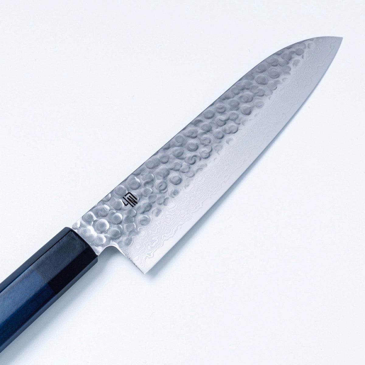 Re-stock : Japanese Santoku Knife with Indigo Dyed Wood Handle