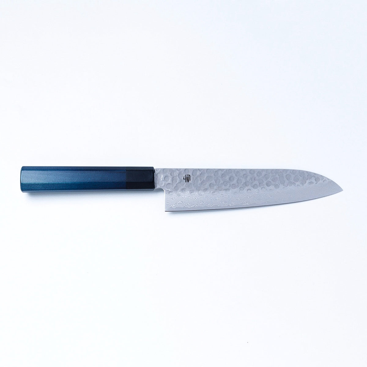 Re-stock : Japanese Santoku Knife with Indigo Dyed Wood Handle