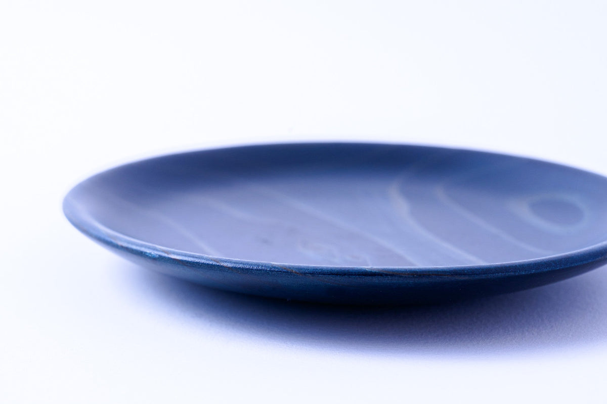 Indigo dye "Sugi" small wood plate (11cm) / Set of 4