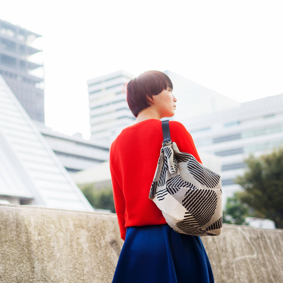 “Dots” furoshiki (black) bag