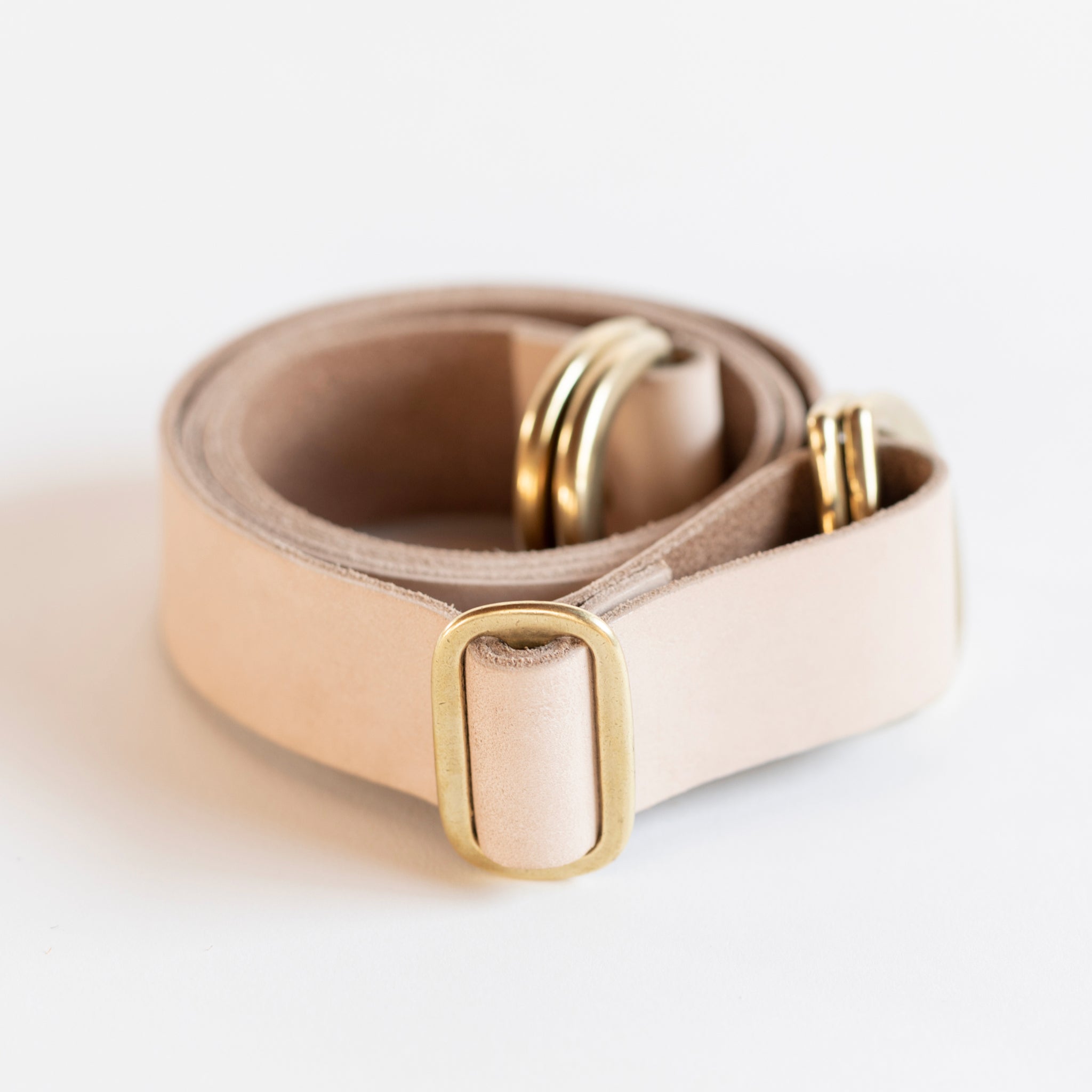 Taupe Leather Silver and Gold Strap for Bags With Gold Hardware