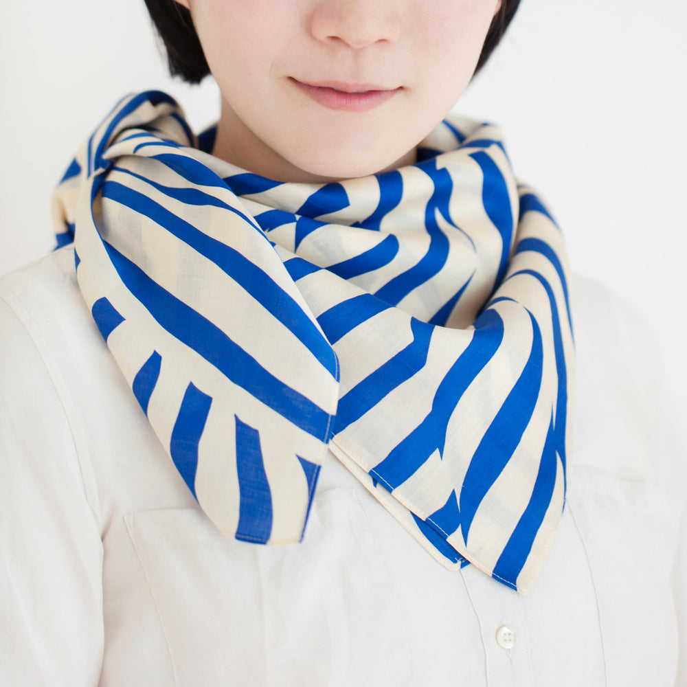 “Stripe” furoshiki textile in navy and beige