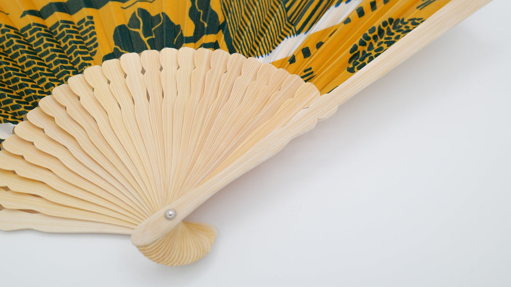 Maze Mustard Upcycled Fan
