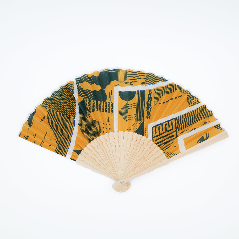 Maze Mustard Upcycled Fan