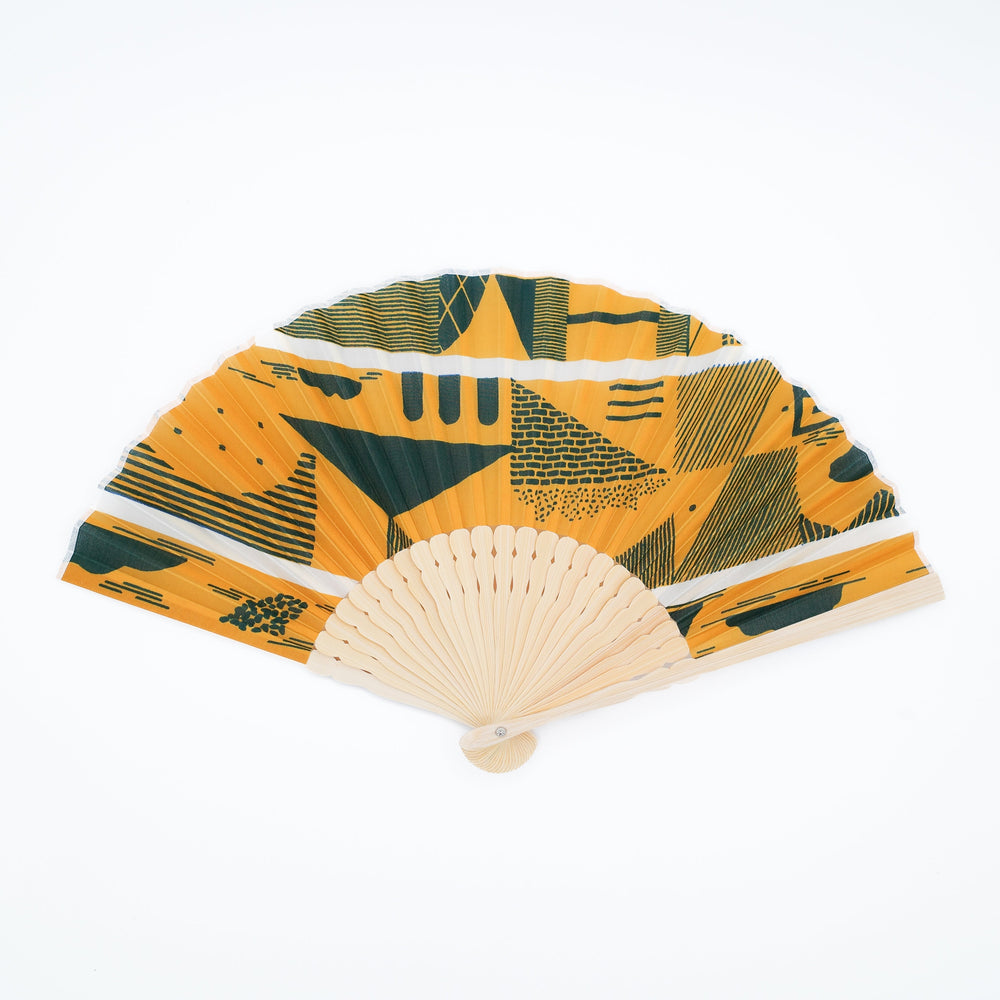 Maze Mustard Upcycled Fan