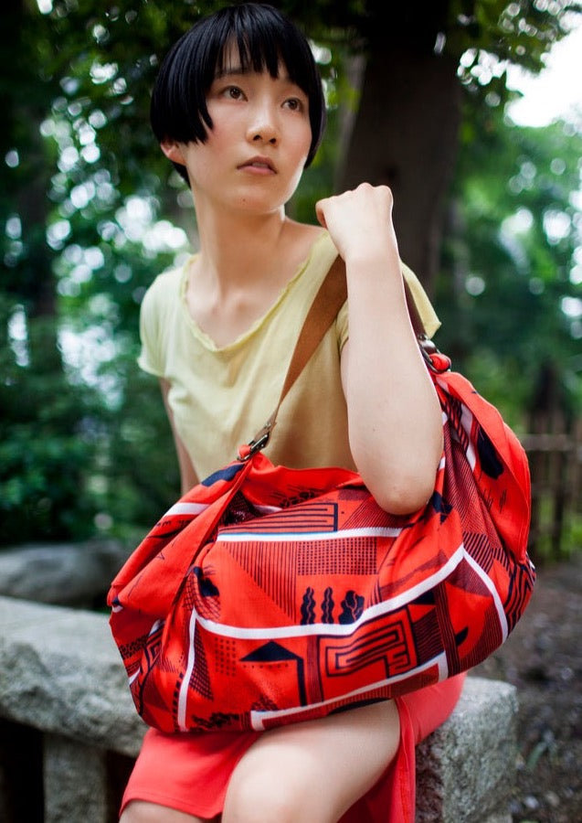 “Maze” Cinnabar Red Furoshiki Bag Set