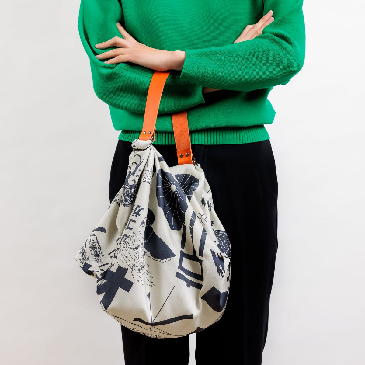 Orange Leather carry strap