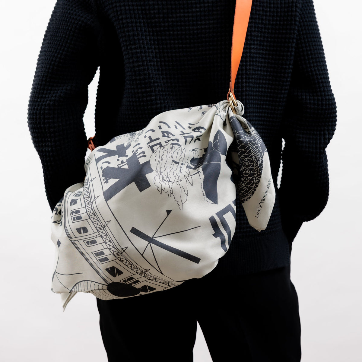 Tokyo Manga Midnight Blue & Orange Adjustable Leather Carry Strap Set