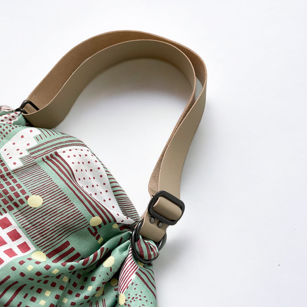 Adjustable Vegan Leather strap for furoshiki bag (Light Khaki)
