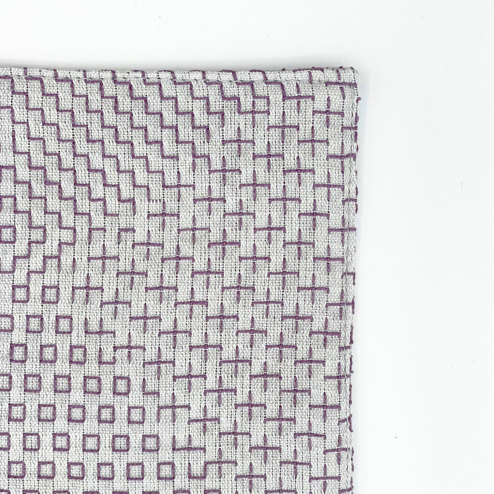New color - Sashiko Coaster by Mr. Kenichi Ohazama (Grayish purple)