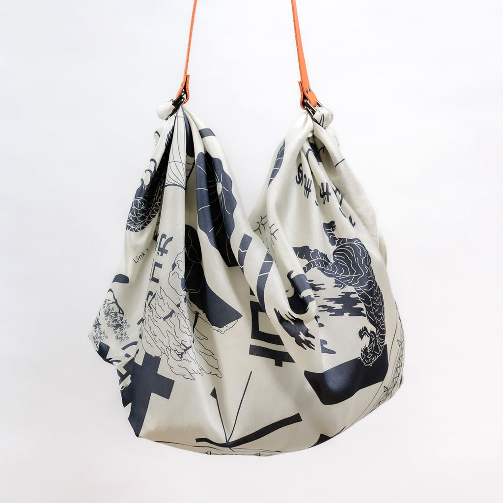 Tokyo Manga Furoshiki & Leather Carry Strap Bag Set by Link Collective
