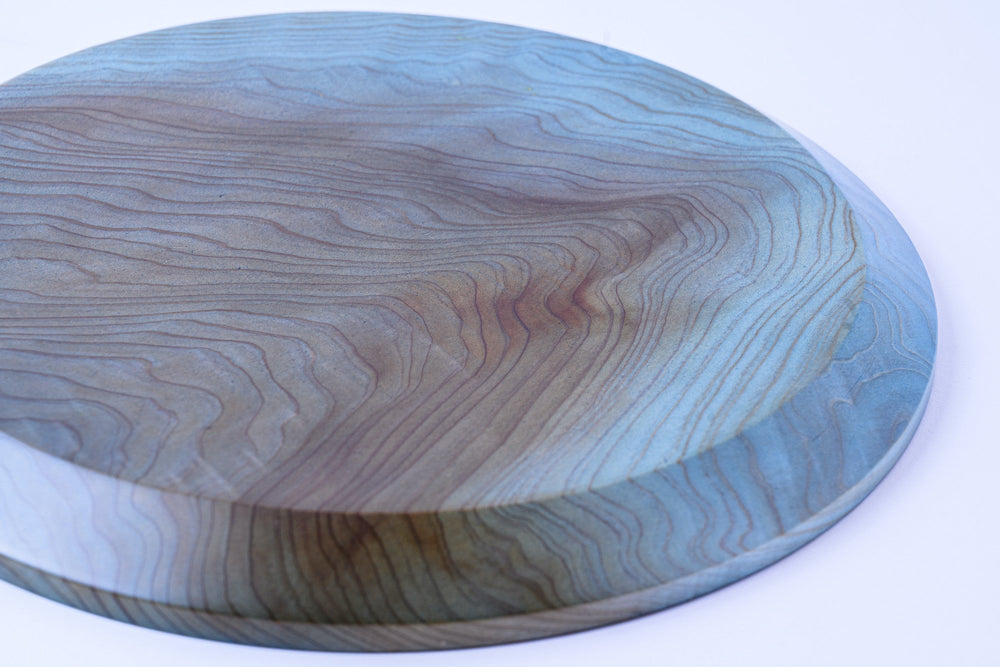 Indigo dye "Sugi" Medium large wood plate (26cm)
