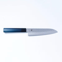 Japanese Santoku Knife with Indigo Dyed Wood Handle