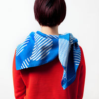 “Dots” furoshiki textile in blue and cream