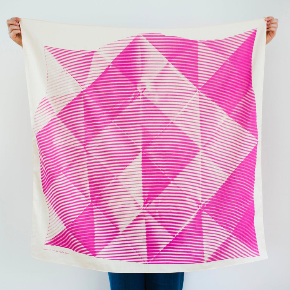 “Folded Paper” furoshiki (pink)