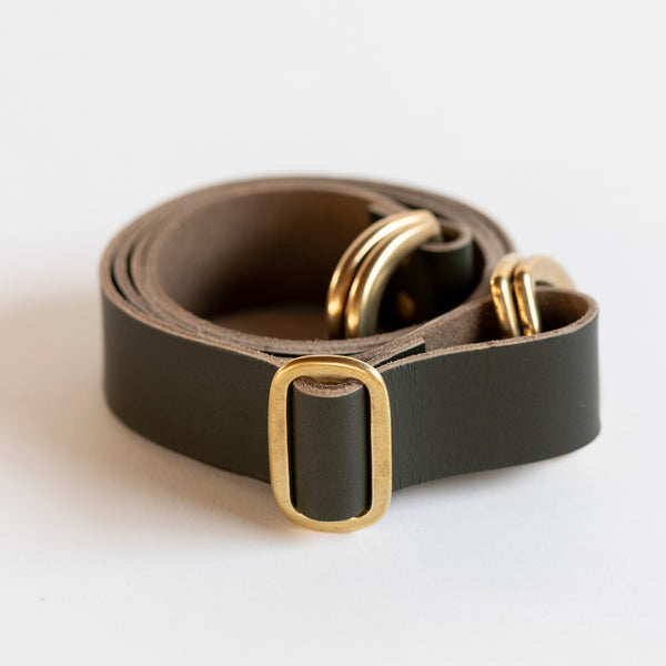 Adjustable Leather Strap (Dark Olive)