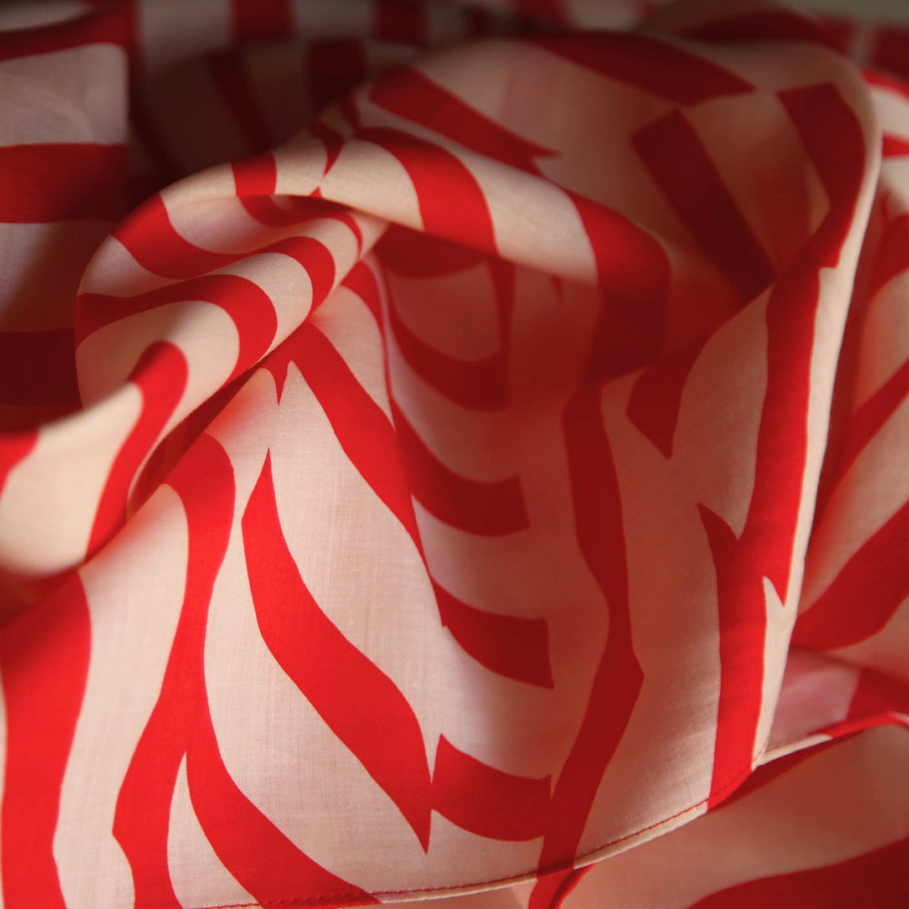 “Stripe” furoshiki textile in red and beige